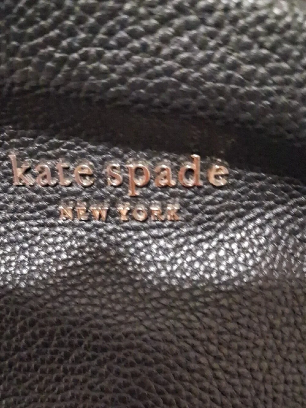 kate spade black pebbled leather backpack with gold hardware